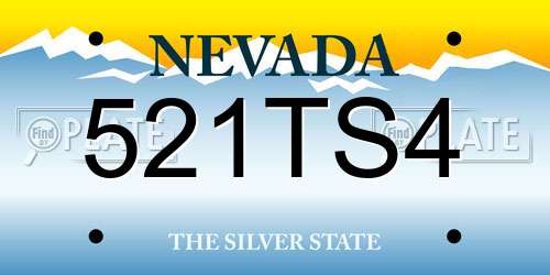 521TS4 Nevada License Plate