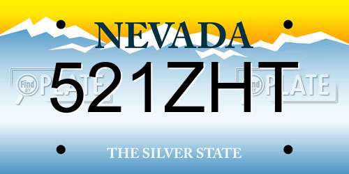 521ZHT Nevada License Plate