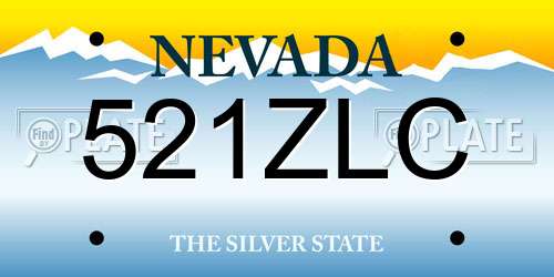 521ZLC Nevada License Plate