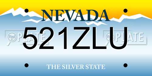 521ZLU Nevada License Plate