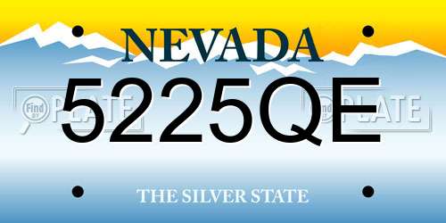 5225QE Nevada License Plate