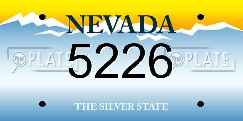 5226 Nevada License Plate