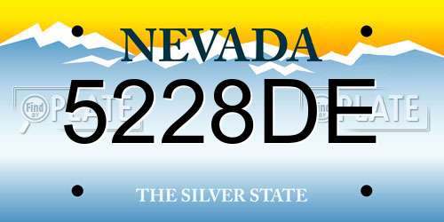 5228DE Nevada License Plate