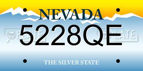 5228QE Nevada License Plate