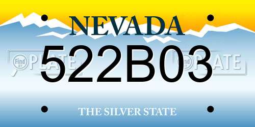 522B03 Nevada License Plate