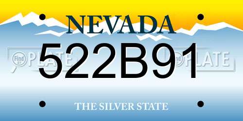 522B91 Nevada License Plate
