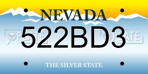 522BD3 Nevada License Plate