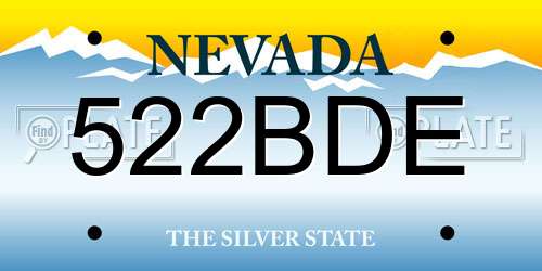 522BDE Nevada License Plate