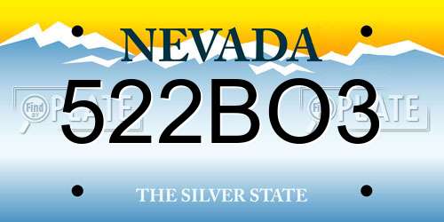 522BO3 Nevada License Plate