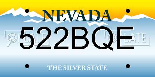 522BQE Nevada License Plate
