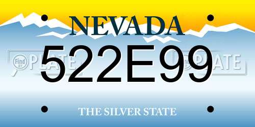522E99 Nevada License Plate