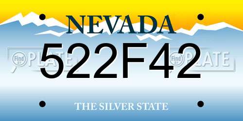 522F42 Nevada License Plate
