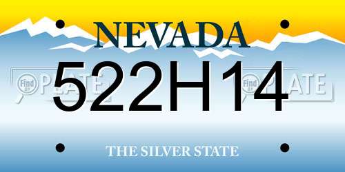 522H14 Nevada License Plate
