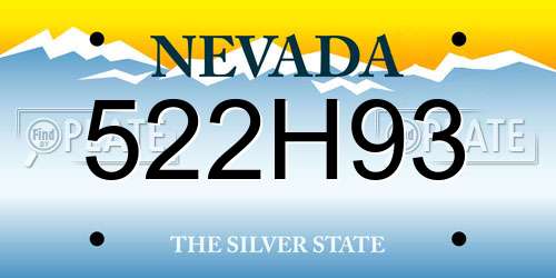 522H93 Nevada License Plate