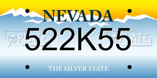 522K55 Nevada License Plate