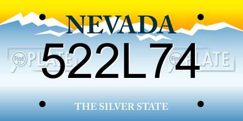 522L74 Nevada License Plate