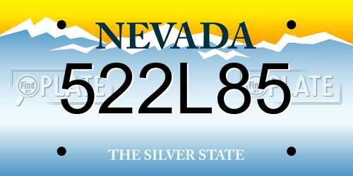 522L85 Nevada License Plate