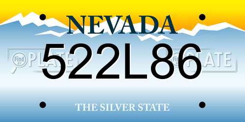 522L86 Nevada License Plate