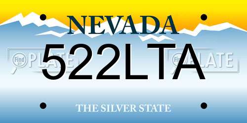 522LTA Nevada License Plate