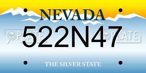 522N47 Nevada License Plate