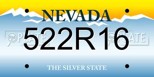 522R16 Nevada License Plate