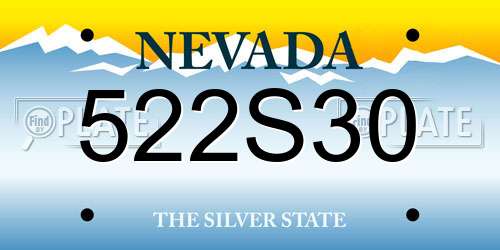 522S30 Nevada License Plate