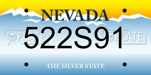 522S91 Nevada License Plate
