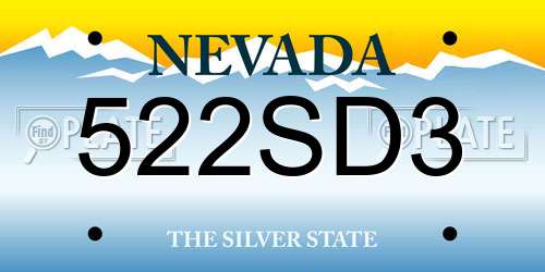 522SD3 Nevada License Plate