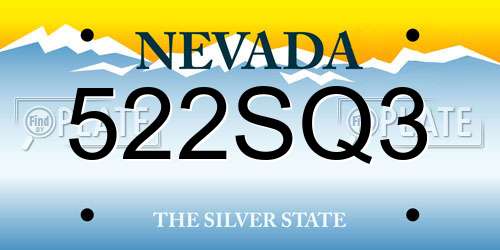 522SQ3 Nevada License Plate