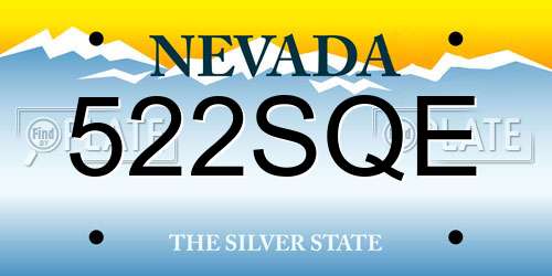 522SQE Nevada License Plate