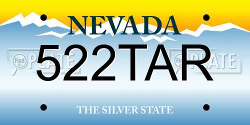 522TAR Nevada License Plate