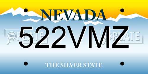 522VMZ Nevada License Plate
