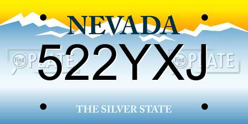 522YXJ Nevada License Plate
