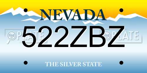 522ZBZ Nevada License Plate