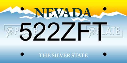 522ZFT Nevada License Plate