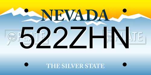 522ZHN Nevada License Plate
