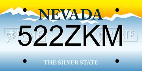 522ZKM Nevada License Plate