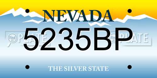 5235BP Nevada License Plate