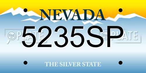 5235SP Nevada License Plate
