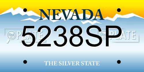 5238SP Nevada License Plate