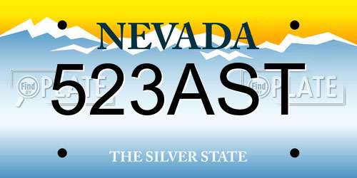 523AST Nevada License Plate