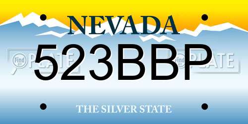 523BBP Nevada License Plate