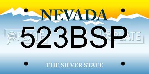 523BSP Nevada License Plate
