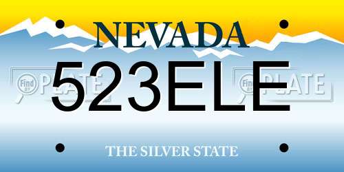 523ELE Nevada License Plate