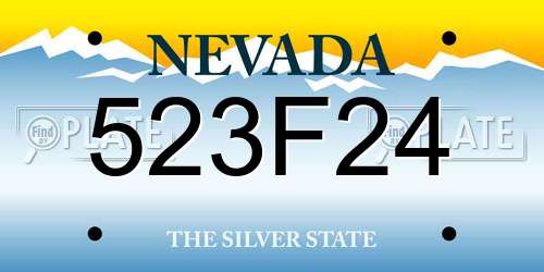 523F24 Nevada License Plate