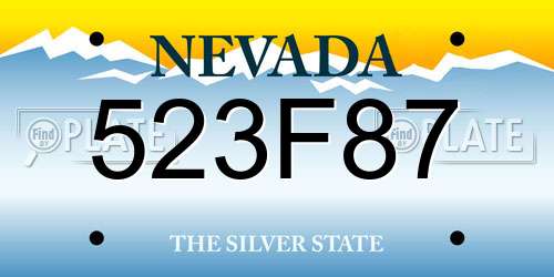 523F87 Nevada License Plate
