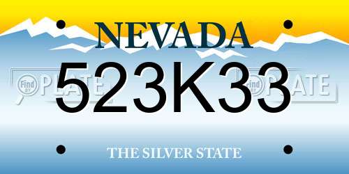 523K33 Nevada License Plate