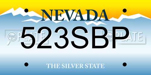 523SBP Nevada License Plate