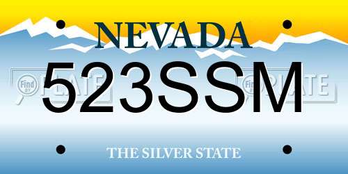 523SSM Nevada License Plate