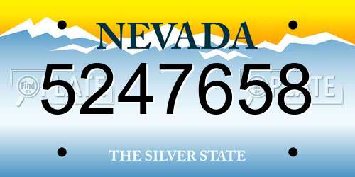 5247658 Nevada License Plate